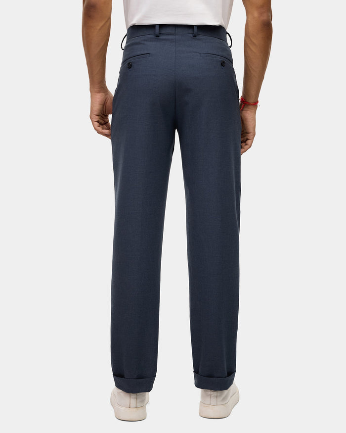 Blue Solid Trouser - Tony