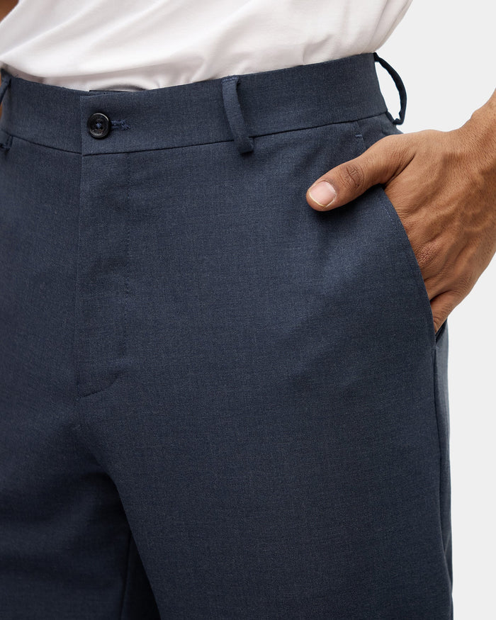 Blue Solid Trouser - Tony