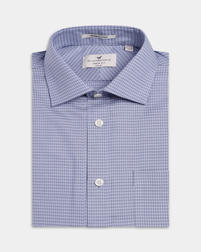 Blue Textured Shirt - Rivon