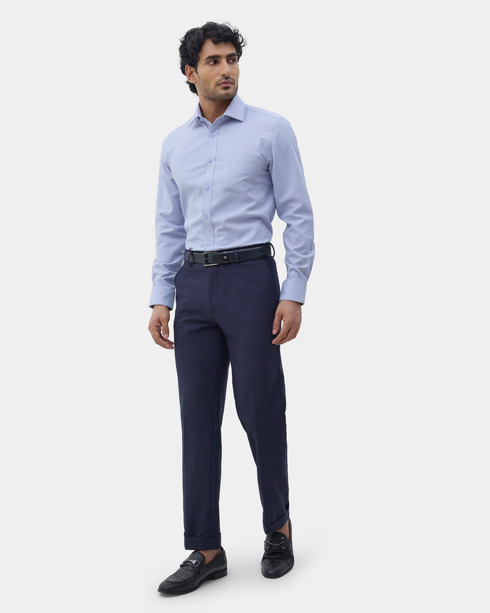 Blue Unwrinkle Textured Shirt - Sigma