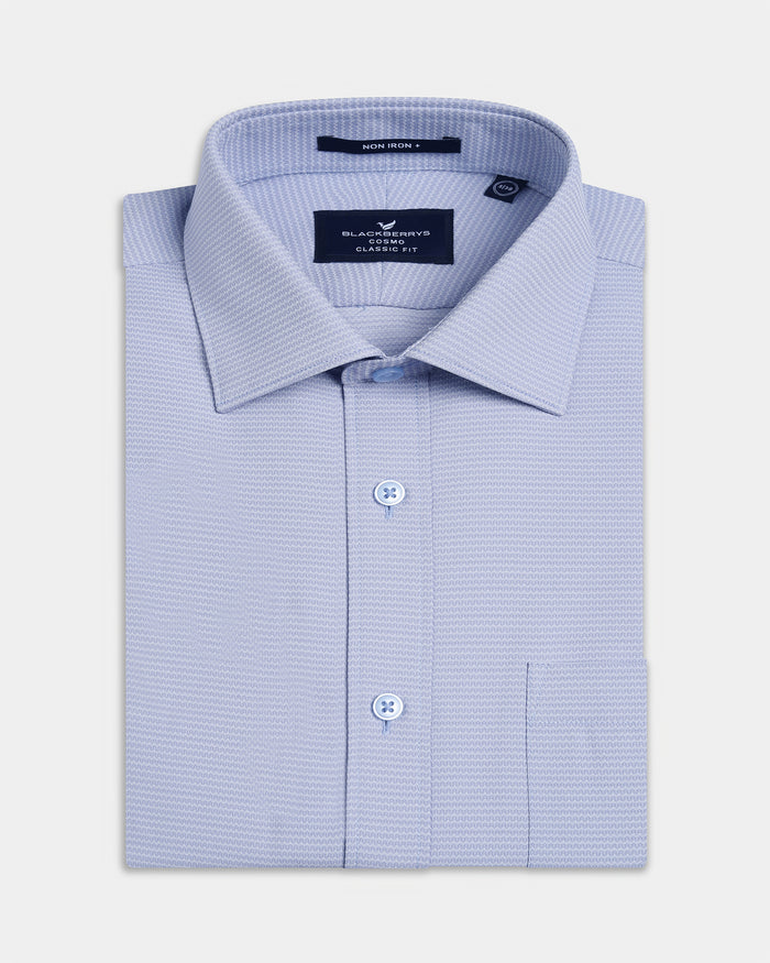 Blue Unwrinkle Textured Shirt - Sigma