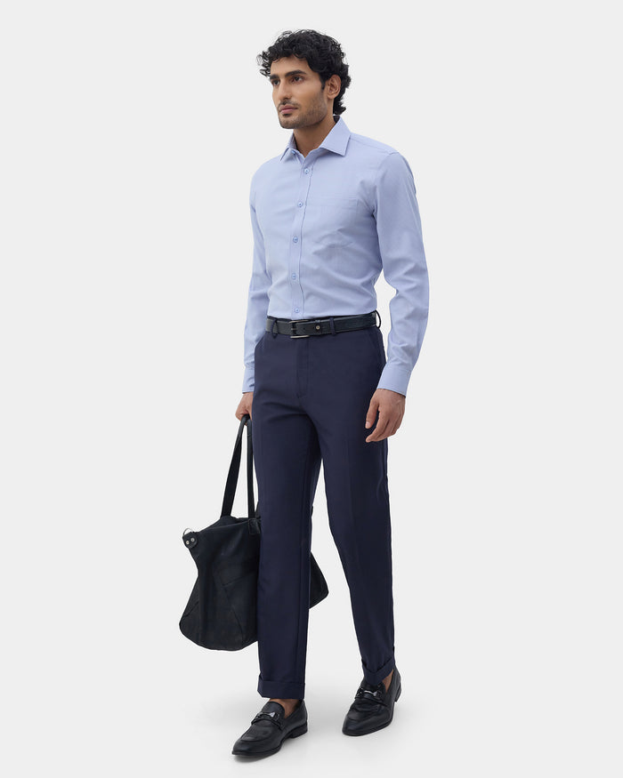 Blue Unwrinkle Textured Shirt - Sigma