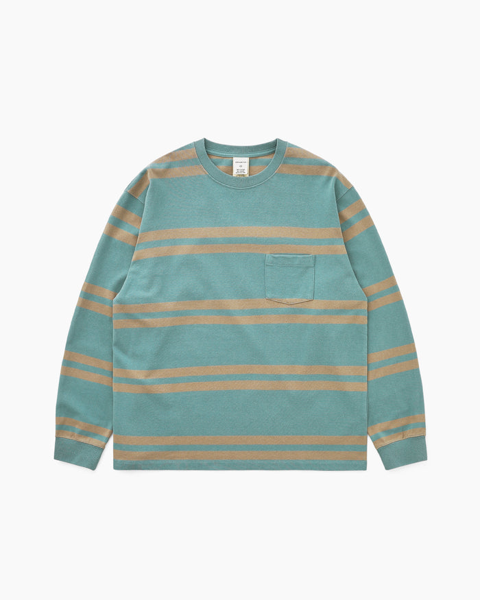 Bold Stripe L/S Tee Dusty Green