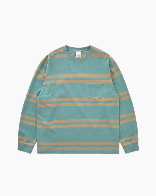 Bold Stripe L/S Tee Dusty Green