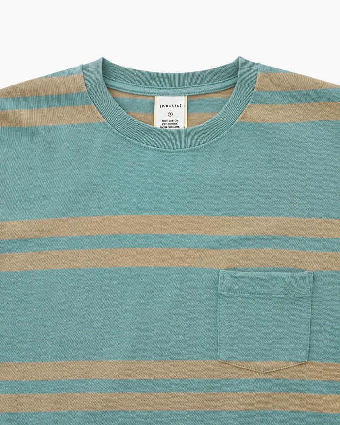 Bold Stripe L/S Tee Dusty Green