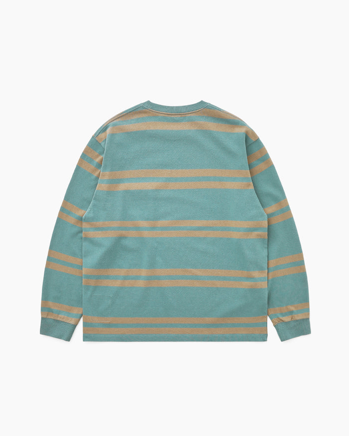 Bold Stripe L/S Tee Dusty Green