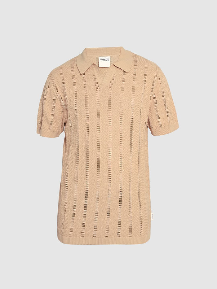 Brown Cotton Knit Polo