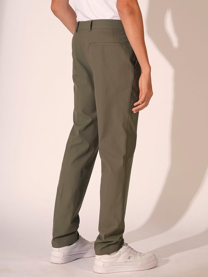 Brown Mid Rise Slim Fit Trousers