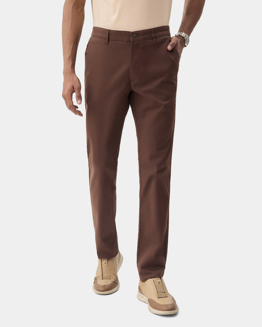 Brown Solid Khakis - Sinai