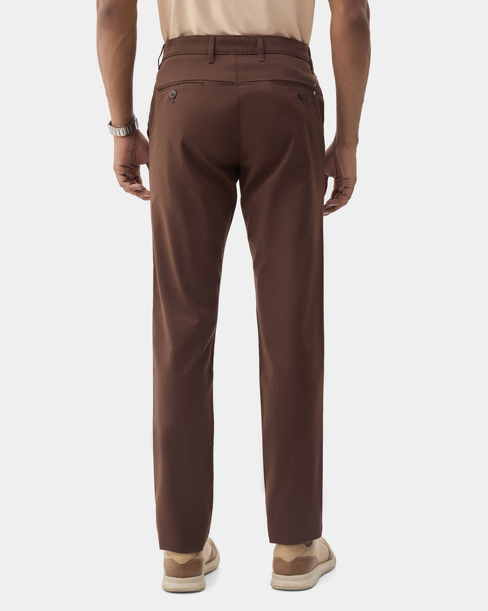 Brown Solid Khakis - Sinai