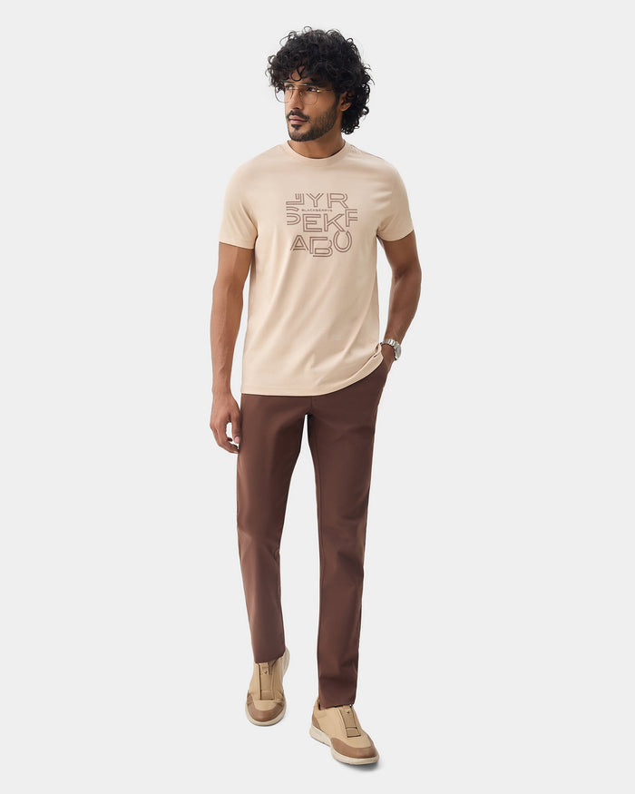 Brown Solid Khakis - Sinai