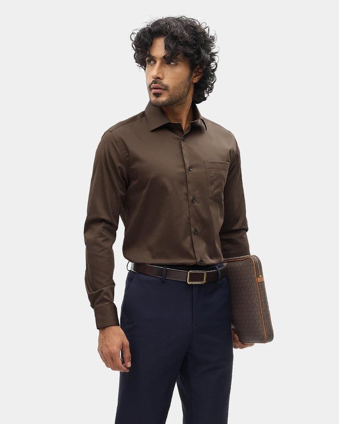 Brown Solid Shirt - Sylvia