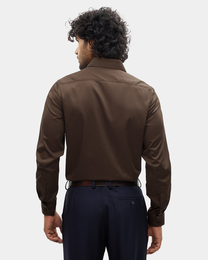 Brown Solid Shirt - Sylvia
