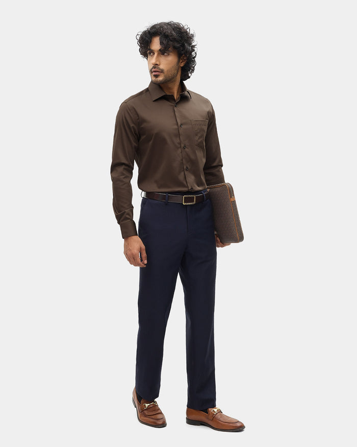 Brown Solid Shirt - Sylvia