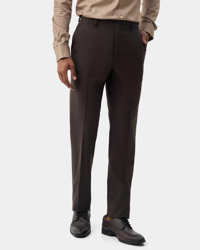 Brown Solid Trouser - Donny
