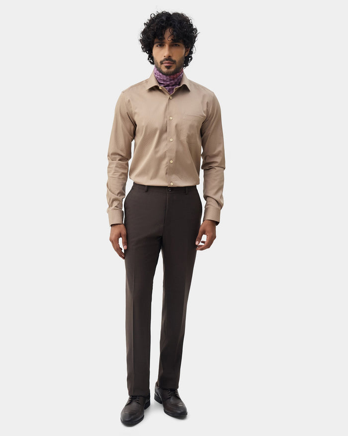 Brown Solid Trouser - Donny