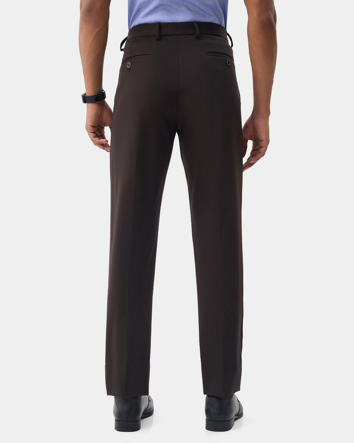 Brown Solid Trouser - Oak