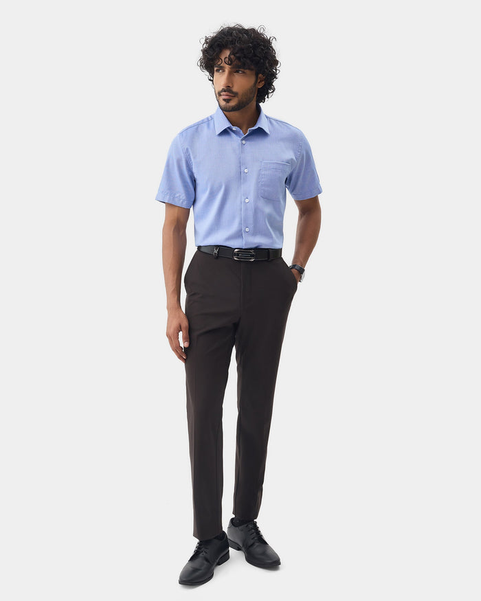 Brown Solid Trouser - Oak