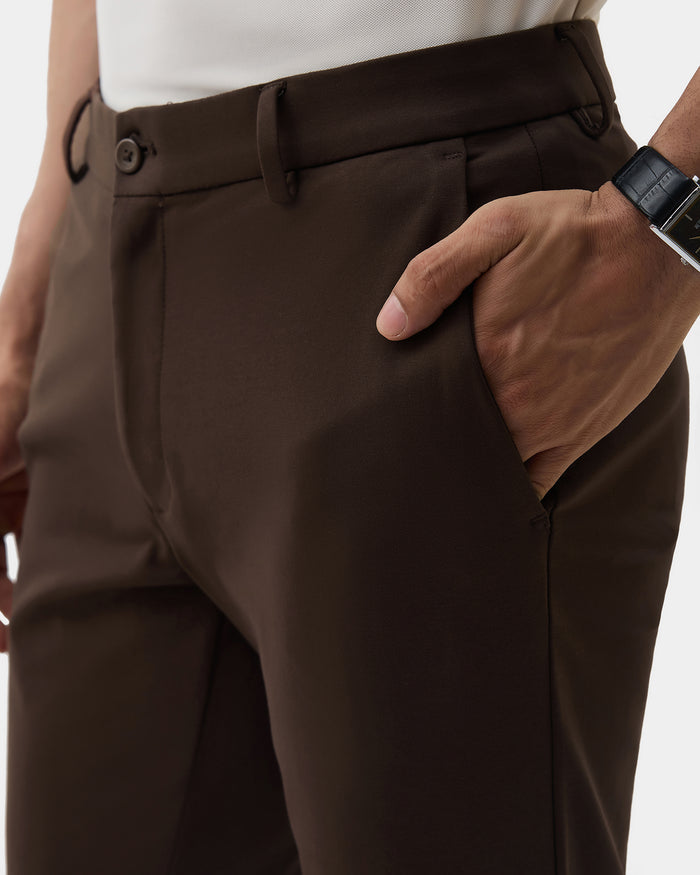 Brown TechPro Solid Khakis - Ziea