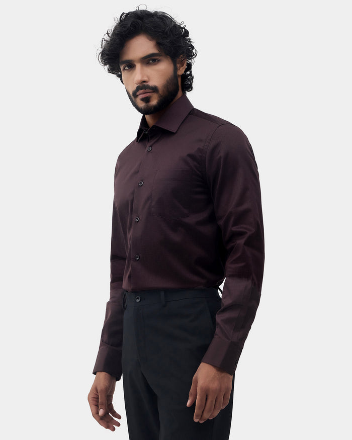 Brown Textured Shirt - Network