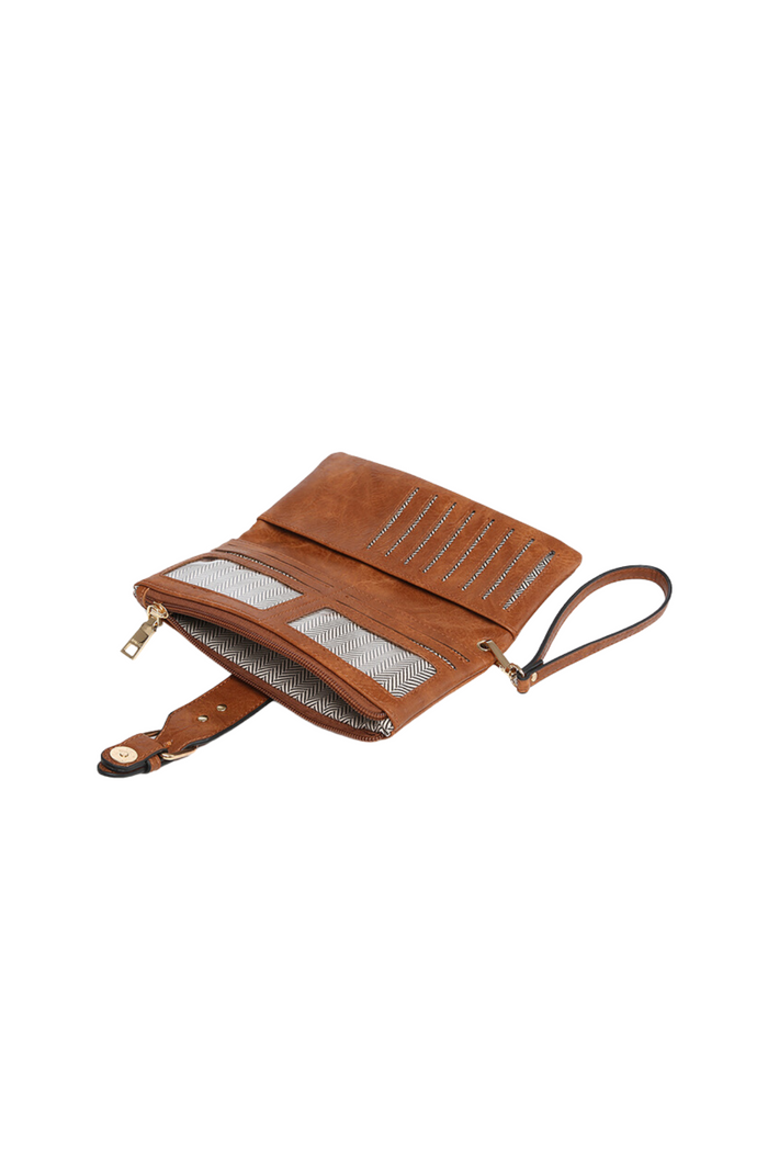 Cadence Buckle Wallet-Clutch Zip Top