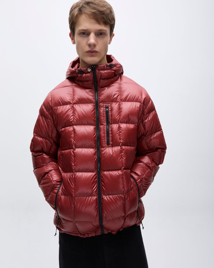 Camper Hooded Down Jacket Pale Red