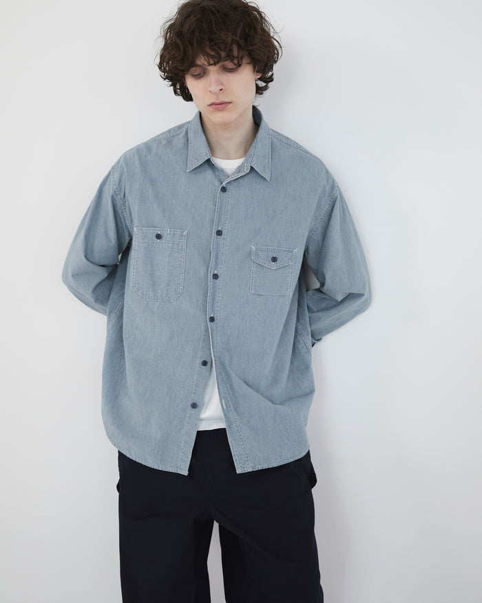 Chambray L/S Shirt Mid Blue