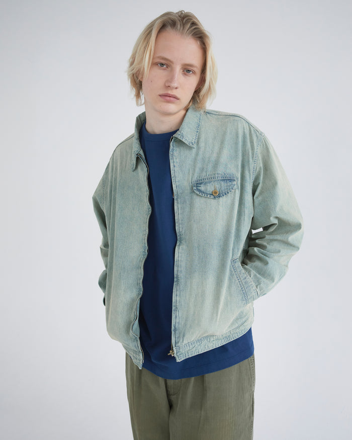 Chambray Swing Jacket Aged Blue