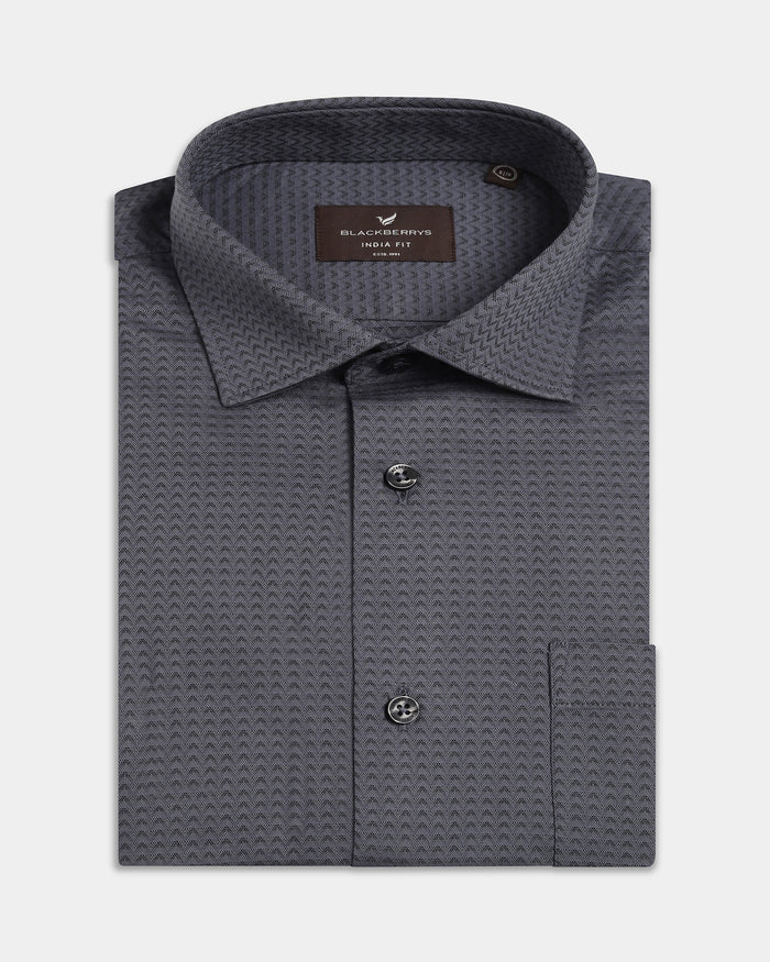 Charcoal Textured Shirt - Kynsa