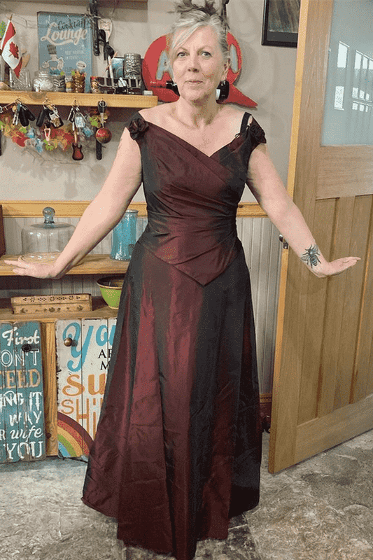 Chocolate Portrait A-Line Mother of the Bride Dress