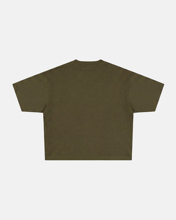 COLLECTIVE TEE GREEN - green graphic print tee, back view - Cold Culture