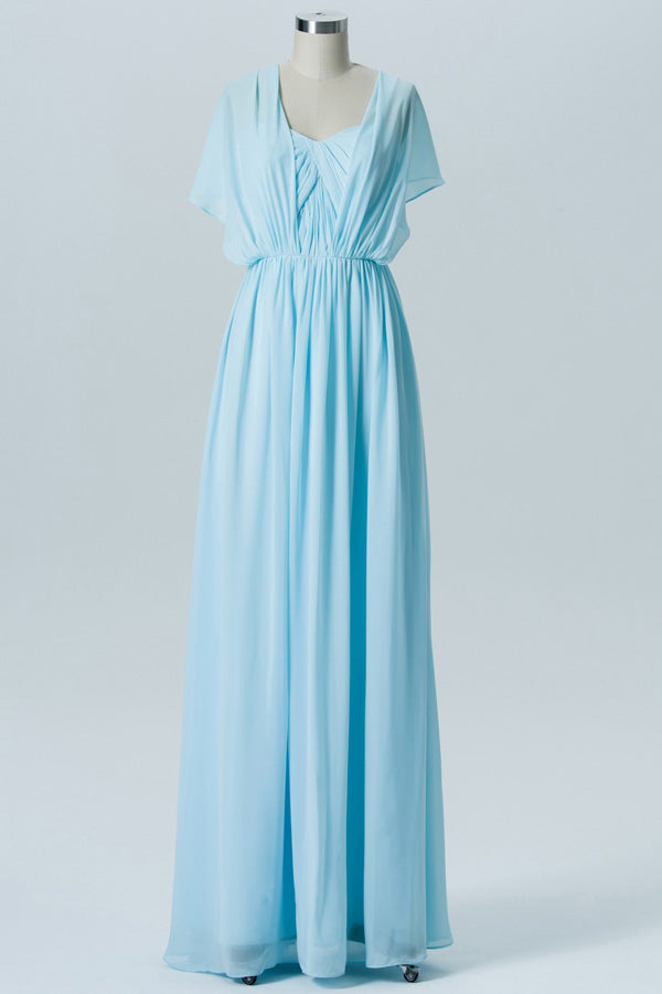 Convertible Light Blue Sweetheart Bridesmaid Dress