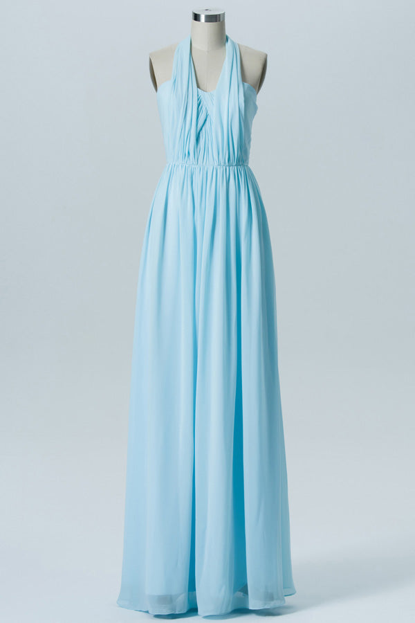 Convertible Light Blue Sweetheart Bridesmaid Dress