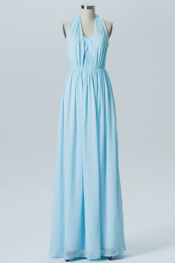 Convertible Light Blue Sweetheart Bridesmaid Dress