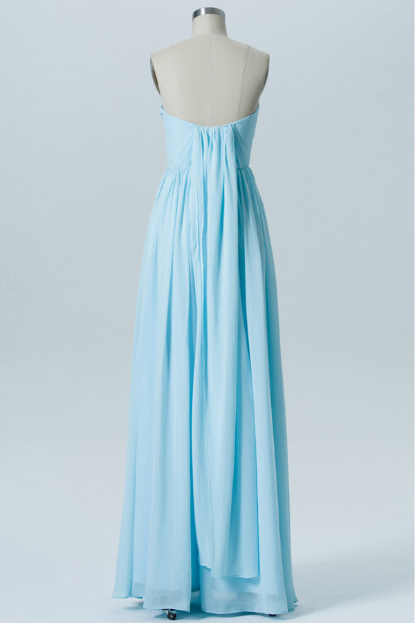 Convertible Light Blue Sweetheart Bridesmaid Dress