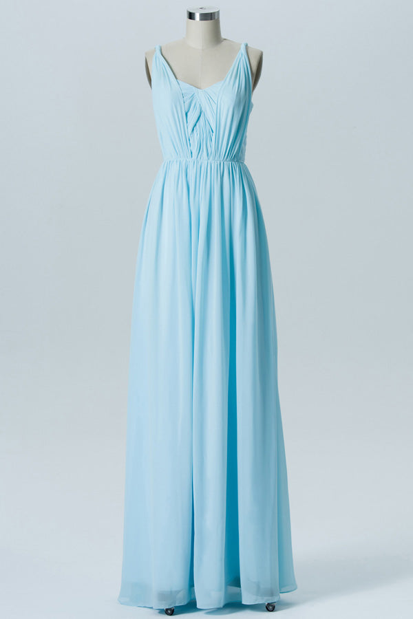 Convertible Light Blue Sweetheart Bridesmaid Dress