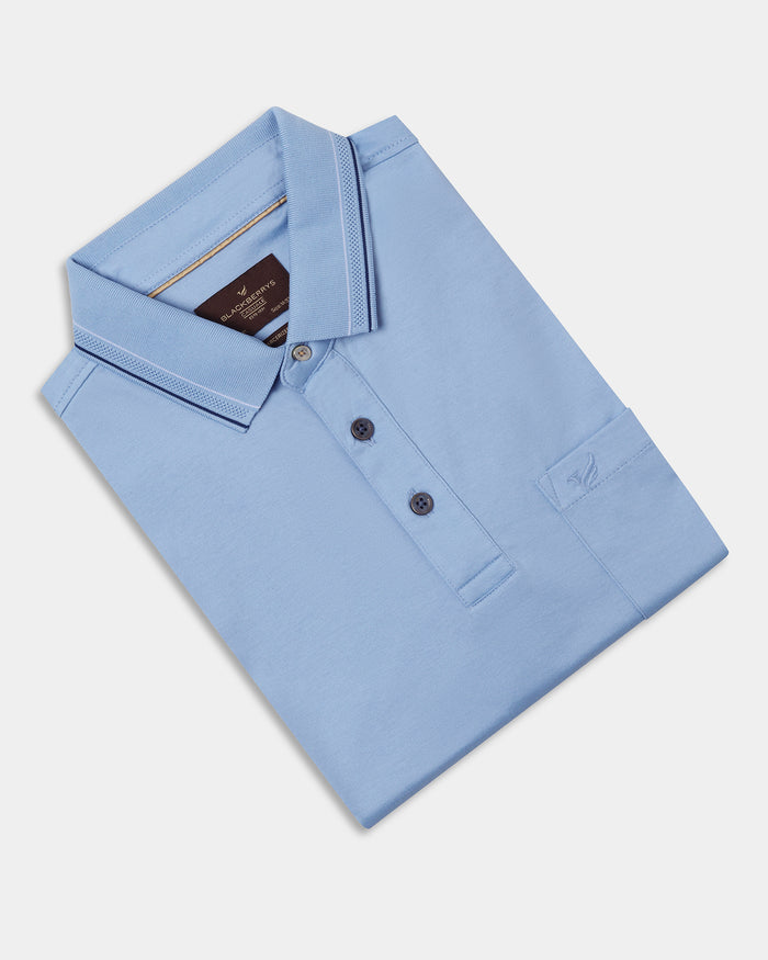 Cool Blue Solid Polo - Ram