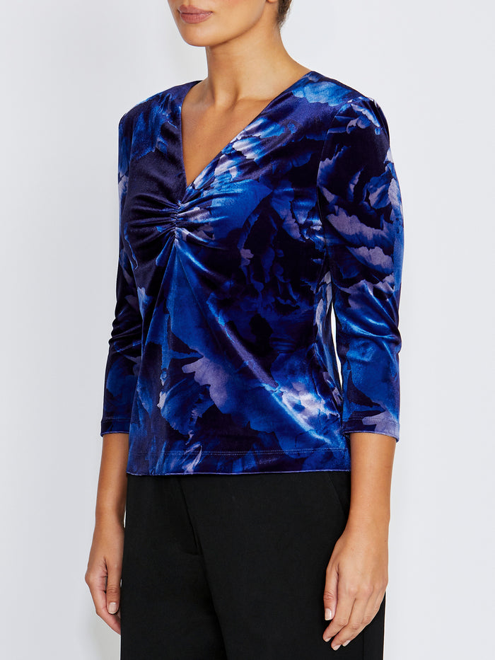 Coralie Printed Velour Top