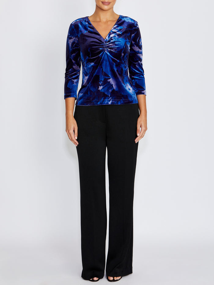 Coralie Printed Velour Top