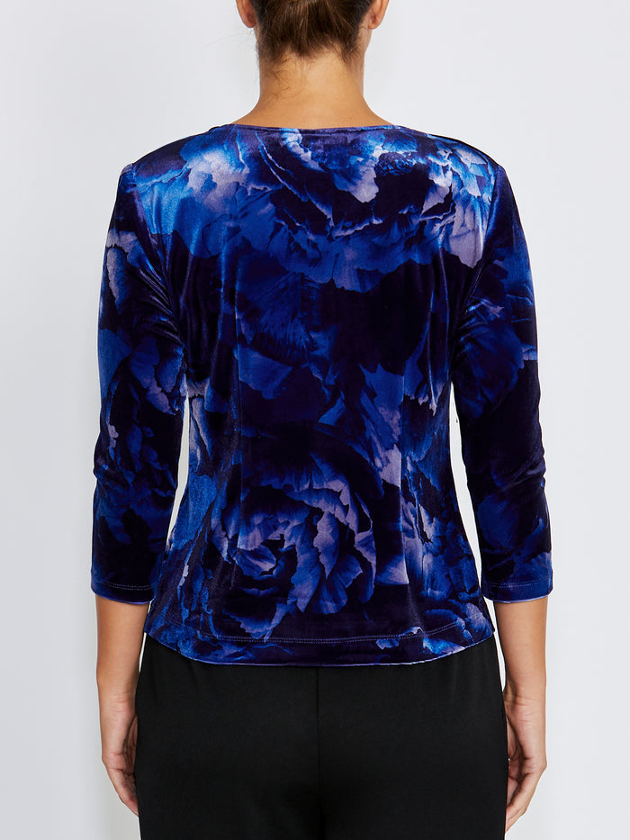 Coralie Printed Velour Top