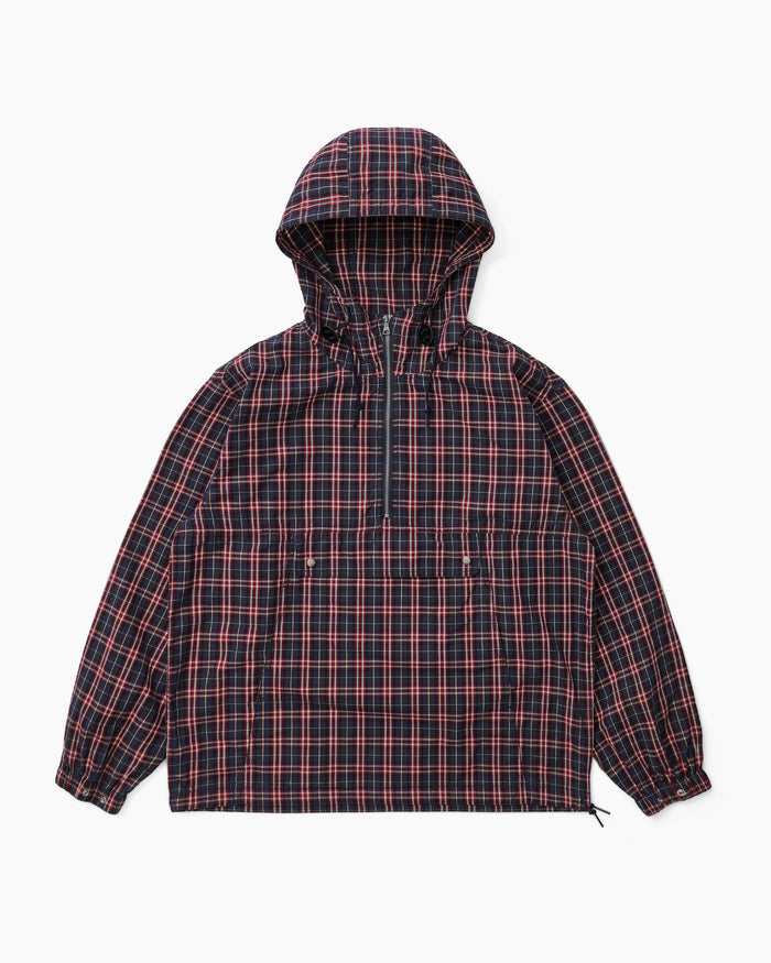 Cotton Plaid Anorak Red