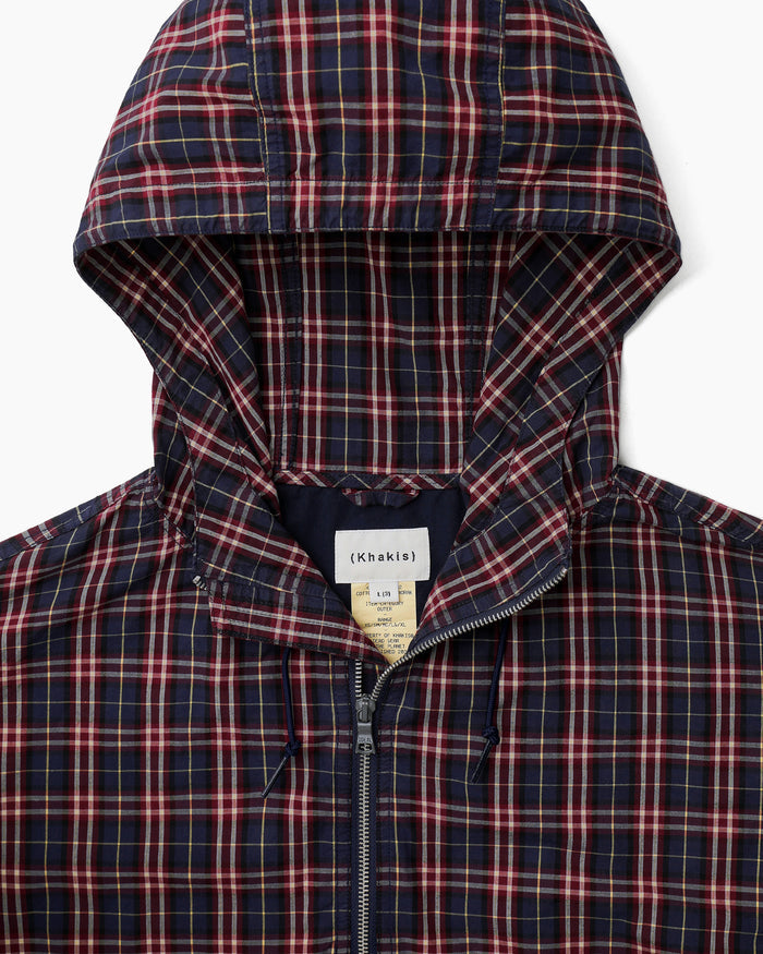 Cotton Plaid Anorak Red