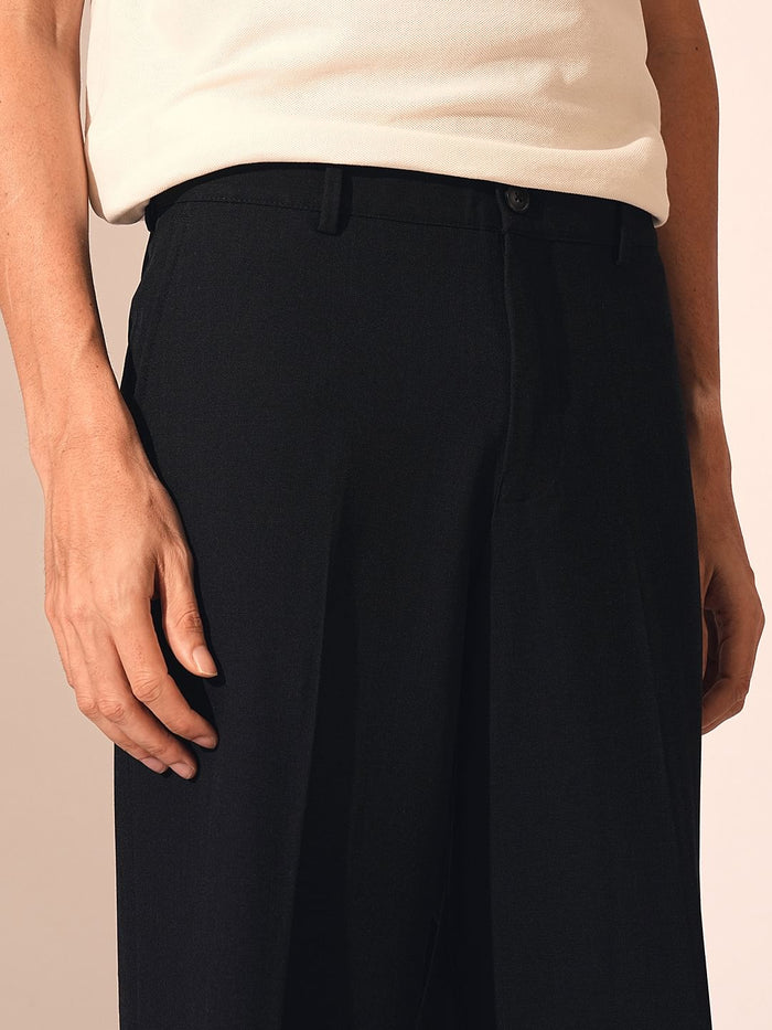 Dark Blue Relaxed Fit Tailored Trousers