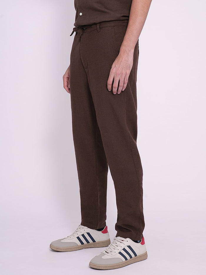 Dark Brown Mid Rise Pants