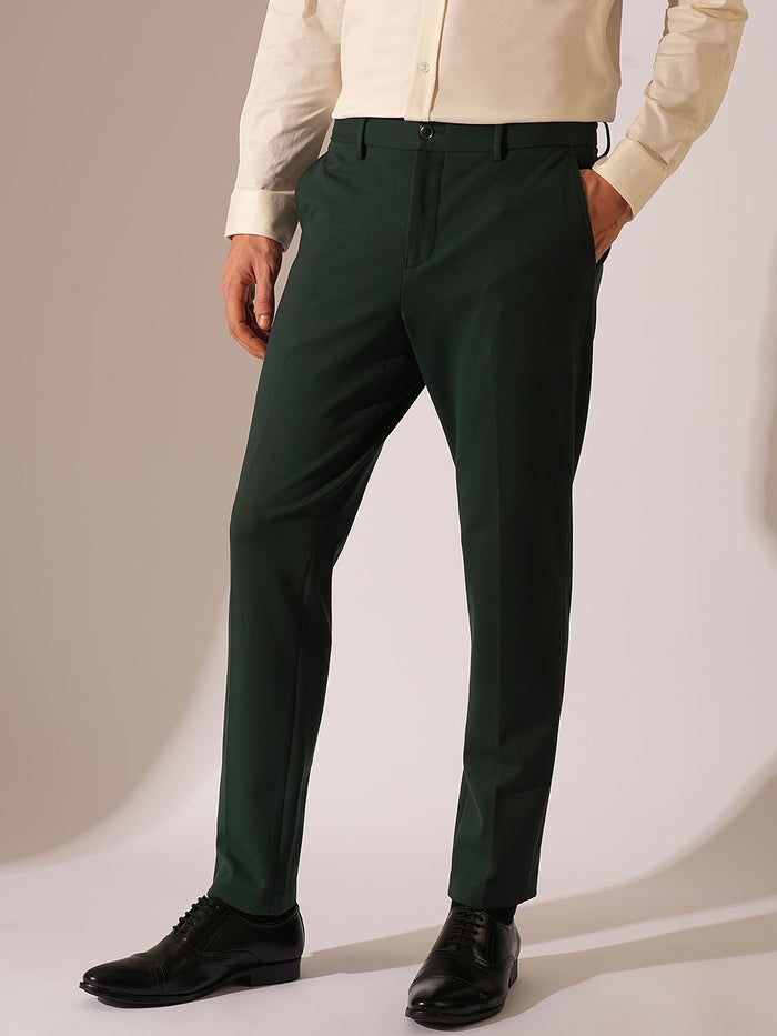 Dark Green Jersey Suit-Set Trousers