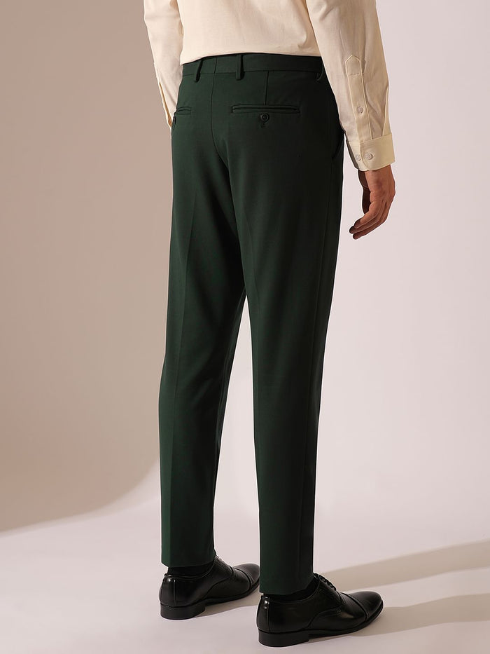 Dark Green Jersey Suit-Set Trousers