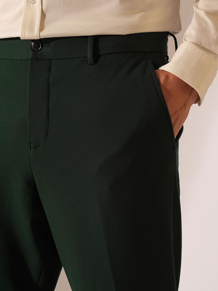 Dark Green Jersey Suit-Set Trousers