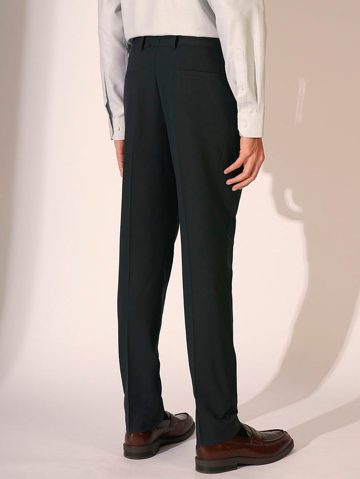 Dark Grey Mid Rise Slim Fit Trousers