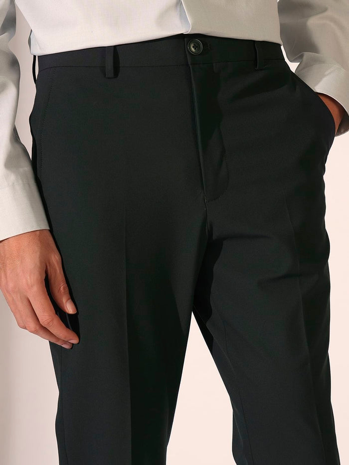 Dark Grey Mid Rise Slim Fit Trousers