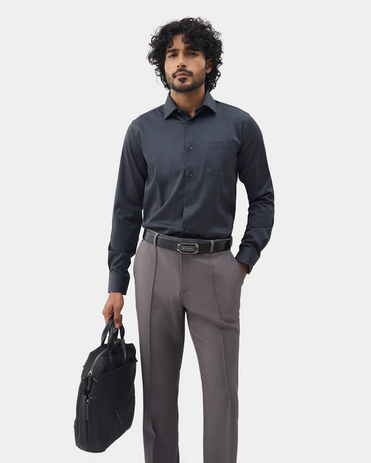 Dark Grey Solid Shirt - Sylvia